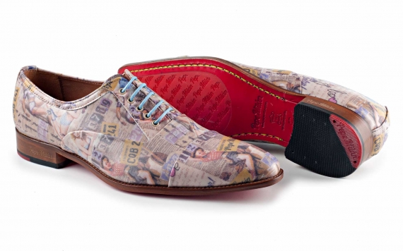 Zapato modelo Sailor, fabricado en patchwork pin up. 