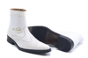 Elvis model bootie, made in CHAROL Blanco - Bordado en hilo dorado