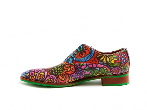 Flower Power model shoe, made in napa flower power.