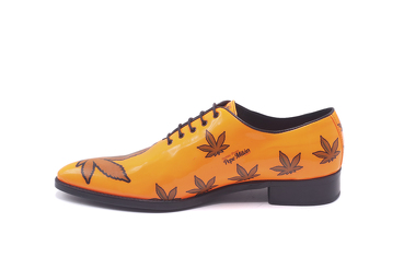 Zapato modelo Atómica, fabricado en Ch Flúor Naranja Fantasia Marihuana