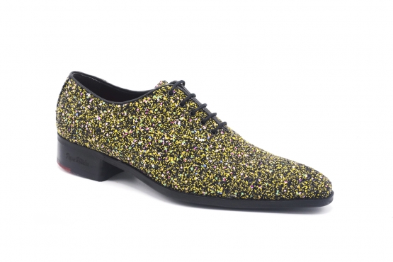 Zapato modelo Cadmio, fabricado en Glitter Pary Amarillo
