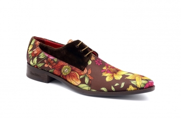 Zapato modelo Malvales, fabricado en FANTASIA 408 TERCIOPELO MARRON