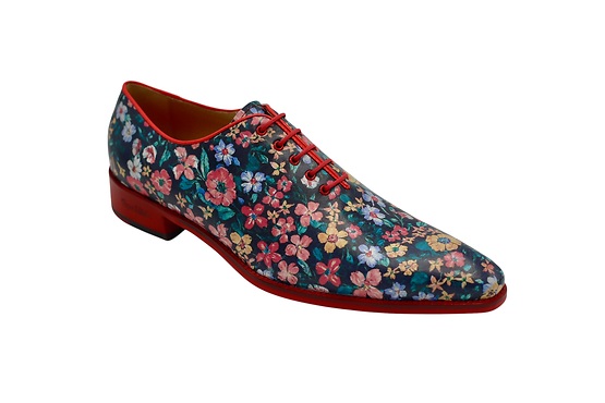 Folhas model shoe, made of Ditsy print nappa color 1