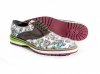 Modèle de sneaker Nuovo marrone, fabriqué en roses glitter III et cuir verni marron.