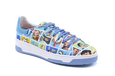 Sneaker modelo Lir Cab, fabricado en Fantasia Comic Quilt Serraje Azul 