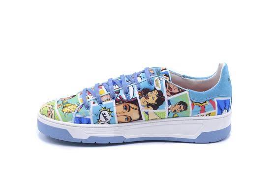 Sneaker modelo Lir Cab, fabricado en Fantasia Comic Quilt Serraje Azul 