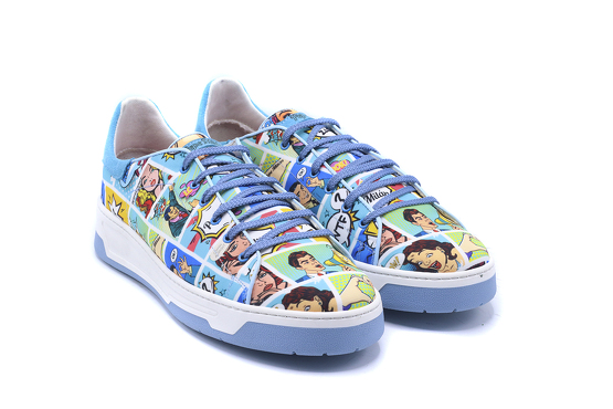 Sneaker modelo Lir Cab, fabricado en Fantasia Comic Quilt Serraje Azul 