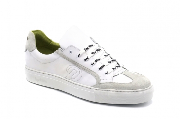 Sneaker modelo Orio, fabricado en Napa Blanca Serraje Blanco