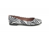 Ballerina model shoe Lety, made in black and white zebra.