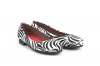 Ballerina model shoe Lety, made in black and white zebra.