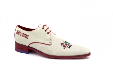 Zapato modelo Friends, fabricado en Glitter Blanco Bordado Navidad 5