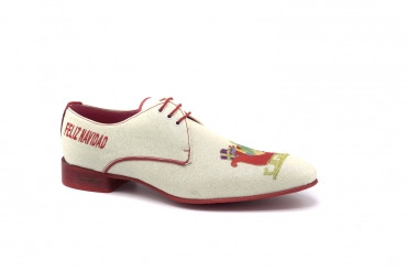 Zapato modelo Sled, fabricado en Glitter Blanco Bordado Navidad 4