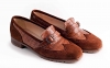 Dunne model shoe, made of brown suede and leather coconut.