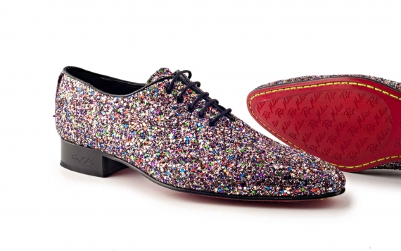 Zapato modelo Star, fabricación en glitter multicolor