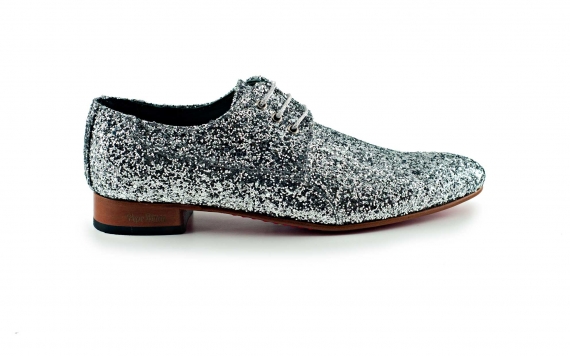 Silver Festival model shoe, made in silver glitter