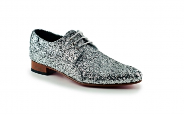 Zapato modelo Silver Festival, fabricado en glitter Plata