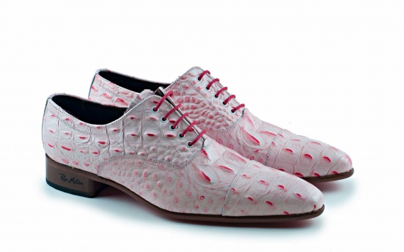 Zapato modelo Caimán, fabricado en emi doble salmón