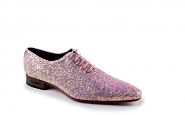 Zapato modelo Cosmos, fabricado en glitter windy cipria