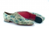 Zapato modelo Moare, fabricado en textil lame gold blue. 