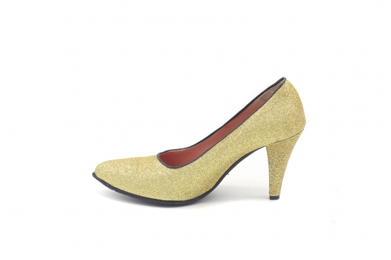Modèle de chaussure Rocher, fabriqué en Glitter Oro 
