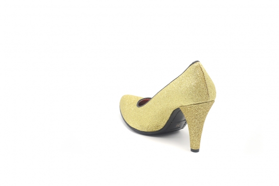 Rocher Shoe mode, manufactured in Glitter Oro