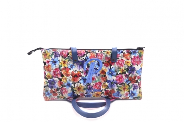 Bolso modelo Multi, fabricado en Serpiente Flores Multicolor