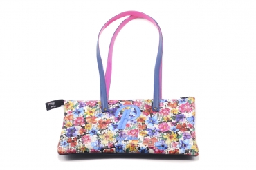 Bolso modelo Multi, fabricado en Serpiente Flores Multicolor