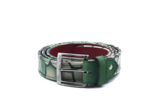 GREEN SNAKE model belt, made of green snake