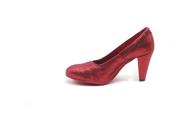 Modèle de chaussure Coral, fabriquée en Glitter Fino Rojo