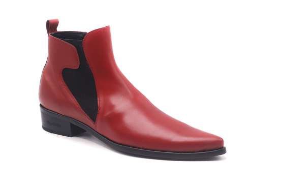 Derksens model ankle boot, made of red Napa,