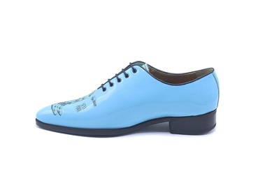 Zapato modelo Beyquer, fabricado en Fantasia Sexy Pool Ch. Azul Celeste