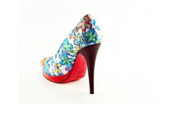 Shoe model party, made in party textile 114 nº3.