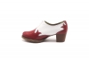 Modèle de chaussure Carmín, fabriqué en Napa Blanca Napa Roja