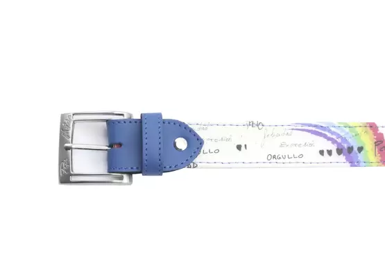 Cinturón modelo Orgullo 1 C, fabricado en Piqué 46 Blanco Orgullo Milán 1