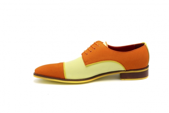 Shoe model Lemon, manufactured in Lino Amarillo & Naranja - Napa Naranja