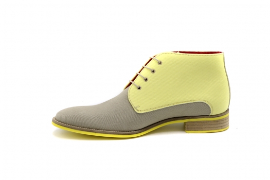 Zapato modelo Gea, fabricado en Lino Tierra - Lino Amarillo