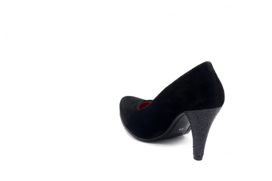 Shoe model Selina, manufactured in Afelpado Negro - Glitter Negro, tacón