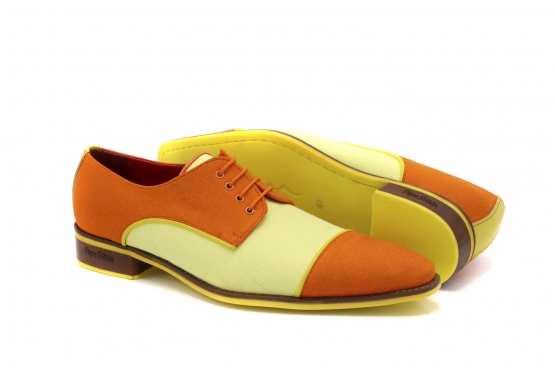 Modèle de chaussure Lemon, fabriqué en Lino Amarillo & Naranja - Napa Naranja