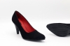 Zapato modelo Selina, fabricado en Afelpado Negro - Glitter Negro, tacón