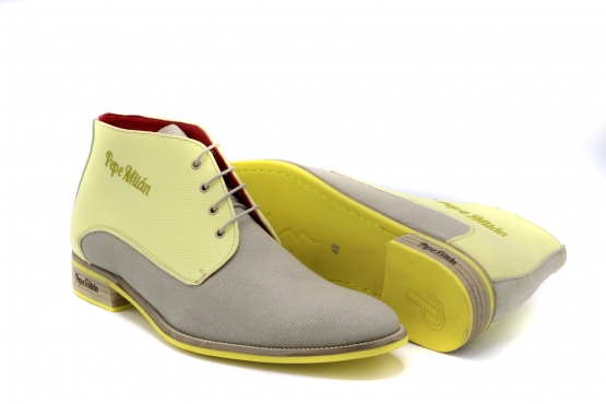 Zapato modelo Gea, fabricado en Lino Tierra - Lino Amarillo