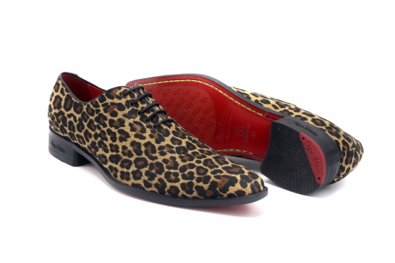 Shoe model Rosalind, manufactured in FANTASIA LEOPARDO