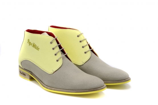 Zapato modelo Gea, fabricado en Lino Tierra - Lino Amarillo