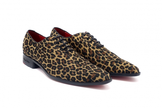 Shoe model Rosalind, manufactured in FANTASIA LEOPARDO