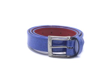 Modèle de ceinture Miri C, fabriqué en Glitter Charolado Azul Espacial	