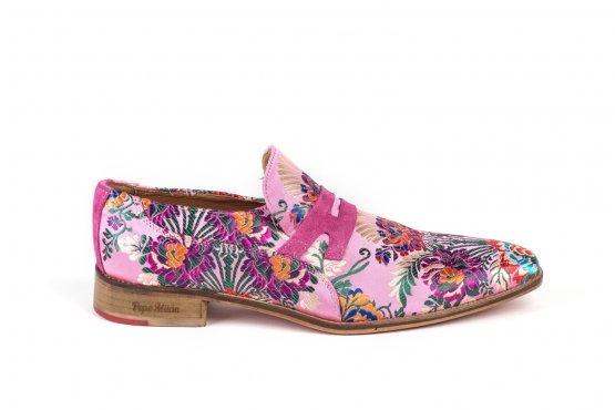 Modèle de chaussures Kyoto, en Korela_3236_nº13 et cuir fendu rose.