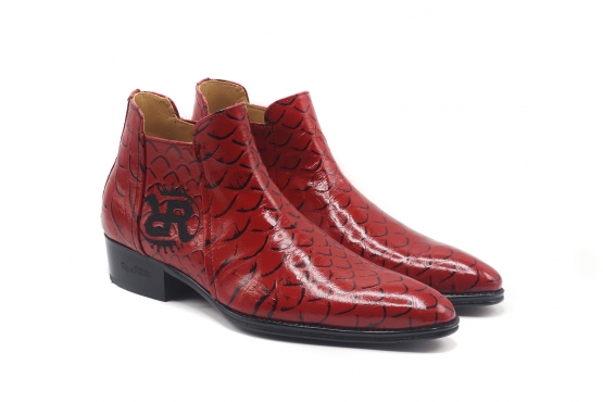 Modèle de chaussure Rebelde, fabriqué en Anaconda Roja