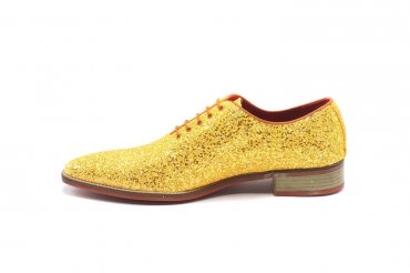 Zapato modelo Realce, fabricado en 109_Glitter 97 c_4 Vivo Naranja