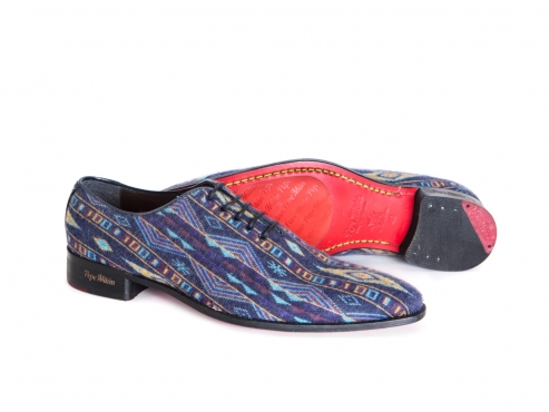 Modèle de chaussures Jalisco, fabriqué dans la fantaisie blue mexico