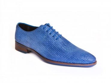Zapato modelo Mareum, fabricado en Trenzado Azul Metal