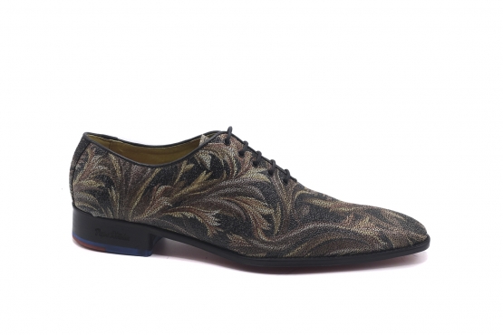 Modèle de chaussure Duhe, fabriqué en Napa Casimir Marron Vivo Negro